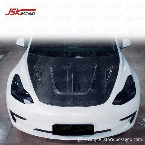 JSK-1 Style Carbon Fiber Hood for 2017-2019 Tesla Model 3