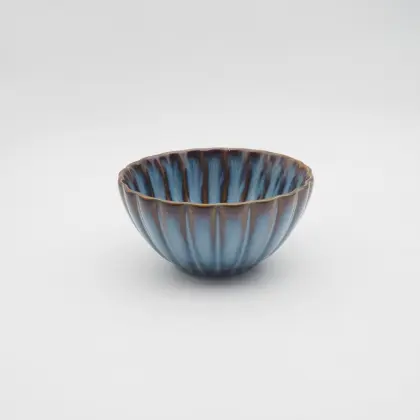 Embossed style reactive glazed finish dinnerset tableware