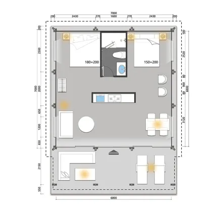 Solid Wood Waterproof Flat Top Tent House