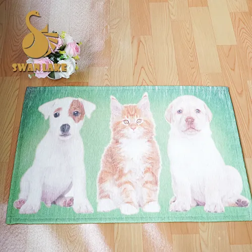 Size Custom Easy For Cleaning With PVC Dotted Dog Mat