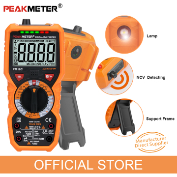 Digital Multimeter PEAKMETER PM18C True RMS AC/DC Voltage Resistance Meter Capacitance Frequency Temperature NCV Tester