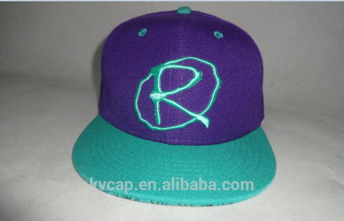 fashion custom 3D embroidery logo contrast color cotton hip-hop hat snapbacks cap