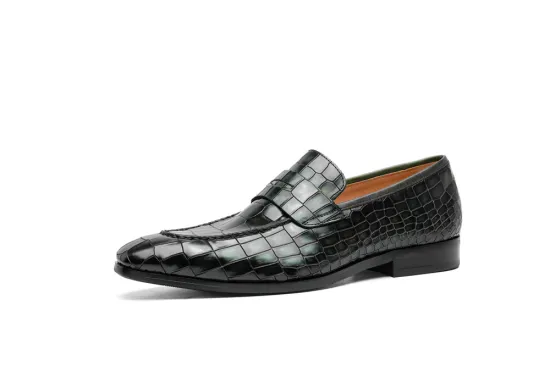 Mens Croco Leather Dress Ox Shoes