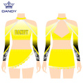 Rhinestones Long Sleeves Cheerleading Dress