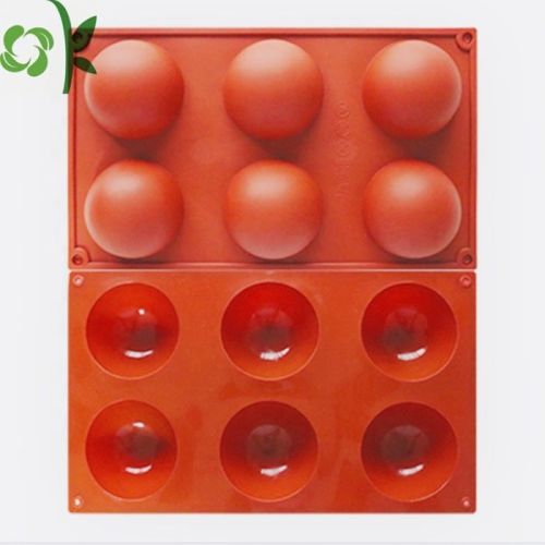 6 stampi per dolci in silicone a forma di sfera con cavità