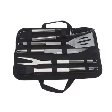 Professional Stainless Steel BBQ Tool Set with Grill and Charcoal Case for Outdoor Kitchens