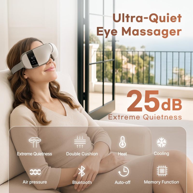 VitalCare Quiet Eye Massager, Heat & Cooling, Heated Eye Sleep Mask