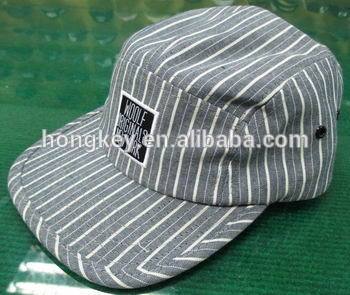 5 panel stripe fabric camp hat