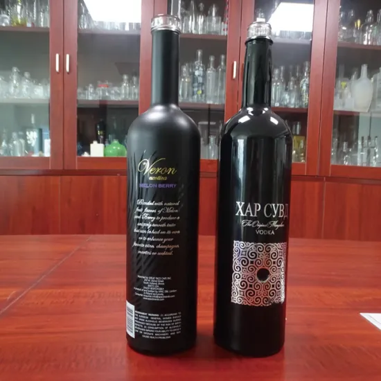 Round Wine Bottles 750 ML High Quality Black Custom Glass Liquor Bottle