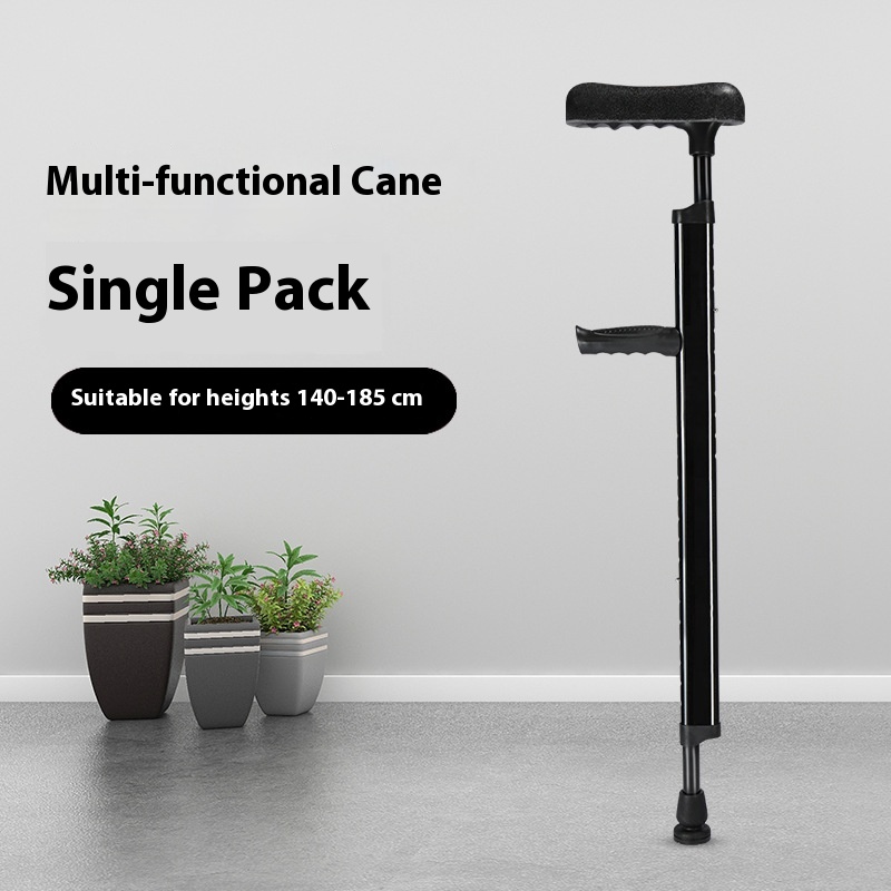 New Model Assistive Stand up Straight Handle Aluminum Alloy Non-Slip Walking Stick for Elderly Hiking and Daily Aluminum Crutch4
