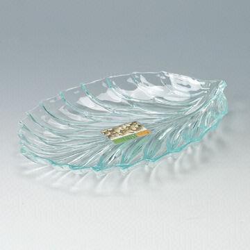 Plastic fruit tray with leaf shape, made of PS, suitable for home use