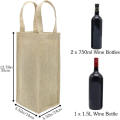 Dayanıklı saplı jüt şarap çantası