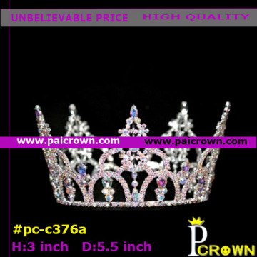 Small round pink queen pageants tiara crown