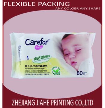 Jiahe food grade material baby skincare wipes plastic packaging bag