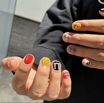 Dopamine Nail Art Stickers, Handmade Custom Design