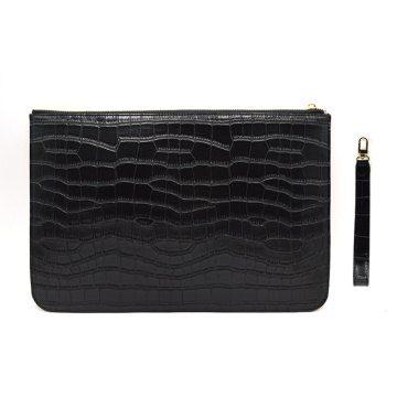 Crocodile Print Black Croc Style Party Evening Bag