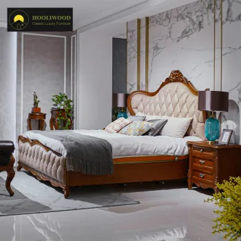 Medieval Luxury Upholstered Leather Double Beige Bed Frame