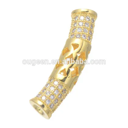 2016 New Arrival Micro Pave Jewelry Tube Brass Metal Platinum Colors Tube For Jewelry Making Findings