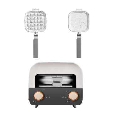 600W Non-stick Multifunction Breakfast Maker: Waffle and Sandwich Cooker with Retro Oven Design