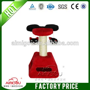15 years factory red smal Cat Toy / Plush indoor simple Cat Tree With Sisal