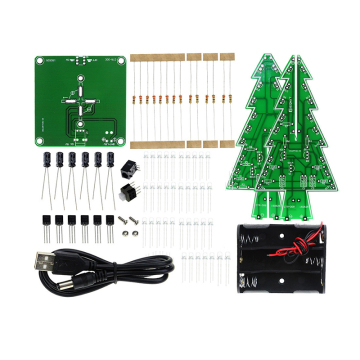 LED Flashing Lights Christmas Tree Kit - Diy Tricolor Ornaments