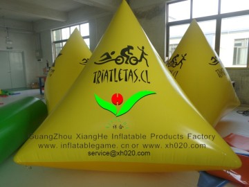 PVC sports Commercial logo triangle Inflatable Water Buoy