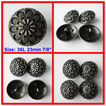 Jiashan TLD engraved on top and half dome metal buttons