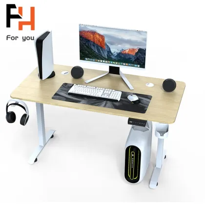 RTS Portable Oak Adjustable Table for Office Height