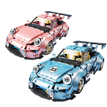 2024 New Pink Super Racing Car Model Vehicle Building Set - 1:10 Scale, 2368pcs Technic Blocks by TAIGAOLE T5036