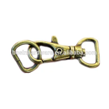 Fashion High Quality Metal Antique Brass Snap Hook D Ring