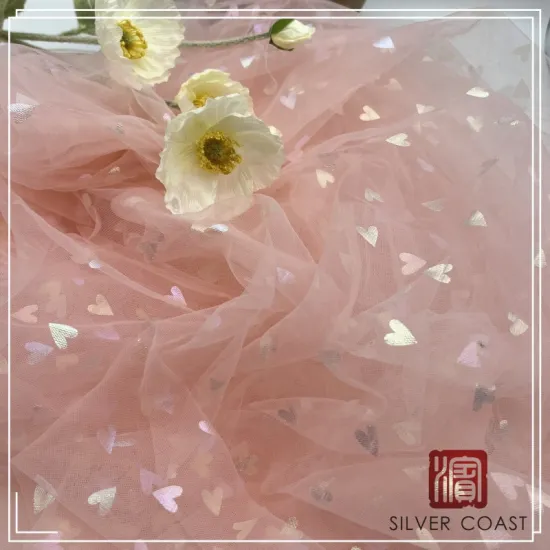 100% Nylon Mesh P/D Fabric with Colorful Foils