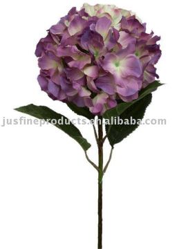 Artificial Flower : 43cm Hydrangea with 4 leafs