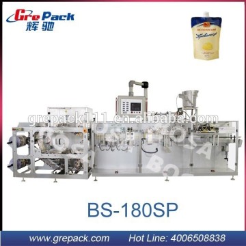 plastic stand up pouch with corner spout filling machine