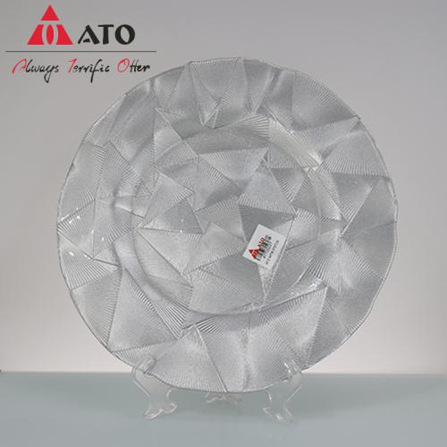 Round Plate Shape Wedding Party Glass Charger Plates