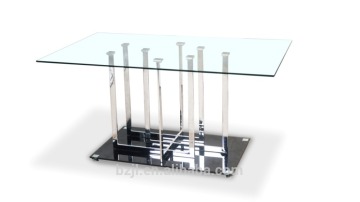 Stainless steel tempered glass Dining Table XS-1243