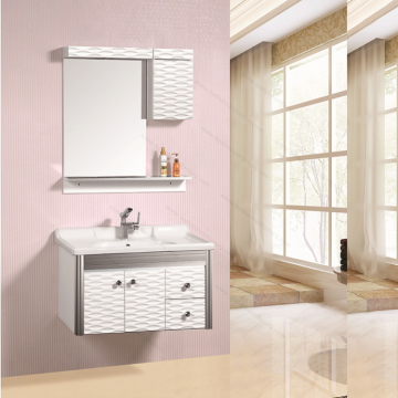 Aluminum Decorated Plastic Storage Bathroom Cabinet Vanities without Countertop