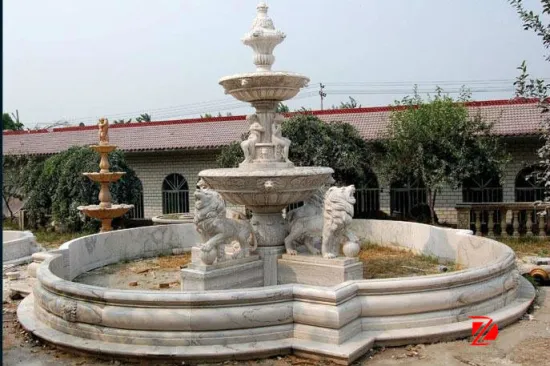 large water lion fountain