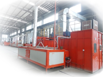 Non stick pan surface painting production line