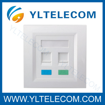 Tường mặt tấm RJ45 Module Dual Port 2 Port 86 * 86 86 MM loại