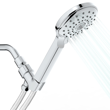 High-Pressure Filter Hand Shower Head with ABS Shower Holder - Chrome 2 Modes On/Off Switch
