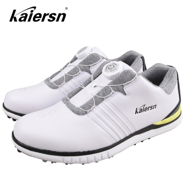 Wholesale Anti-Slip Golf Shoes: Waterproof, Breathable, Spike-Less with Non-Slip Rotation Shoelaces - Casual Golf Footwear