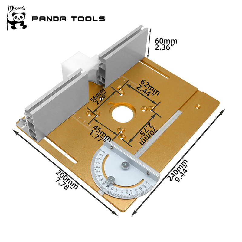 Mini Wood Router Table Insert Plate with Miter Gauge and Fence for Electric Engraving Machine