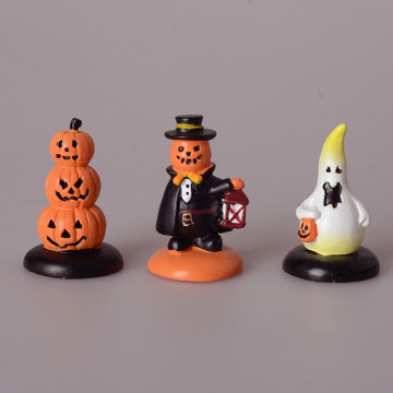 Halloween Decoration Ghost Pumpkin Lantern Clown Miniature Figurine Fairy Garden Ornament Resin Craft DIY Home Decor Accessories