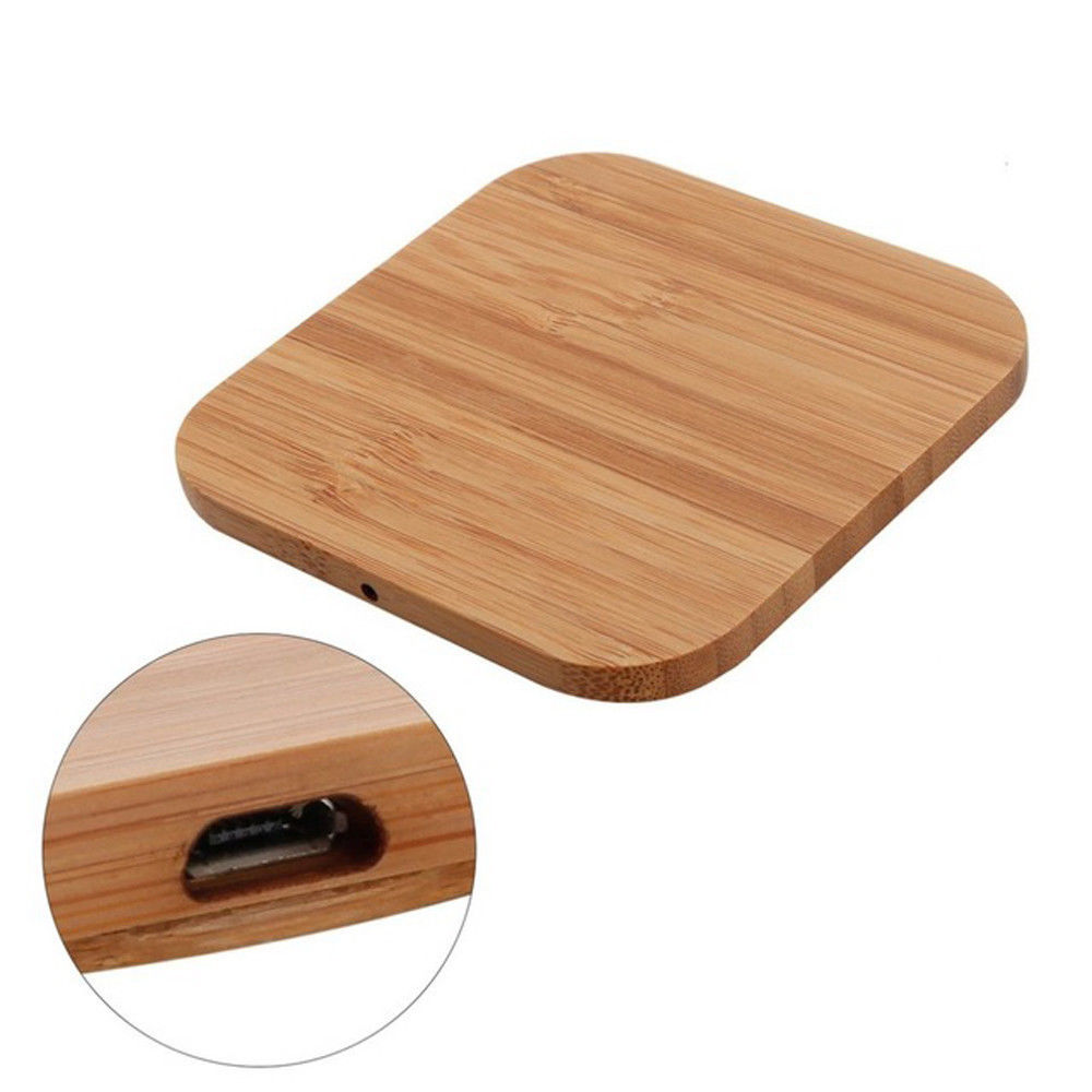 Bamboo Wood draadloze oplader voor iPhone / Samsung