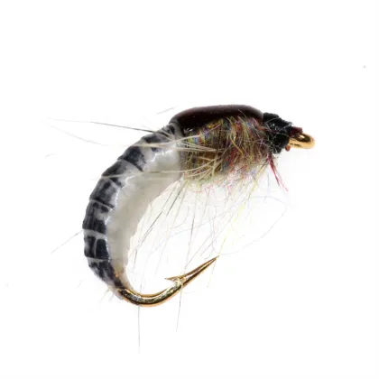6Pcs #12 Fishing Artificial Insect Bait Lure Realistic Nymph Scud Trout Fly Fishing Lures Simulated Scud Worm Fishing Lure