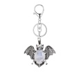 Clear Crystal 13X18mm Cabs Antique Silver Alloy Antique Silver Alloy Bat Pendant Keychain