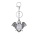 Clear Crystal 13X18mm Cabs Antique Silver Alloy Antique Silver Alloy Bat Pendant Keychain