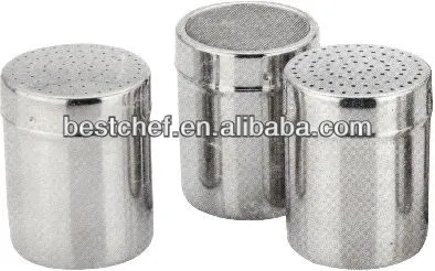 18-10 stainless steel Pepper/Salt shaker with diferent sizes hold(big/small/net)