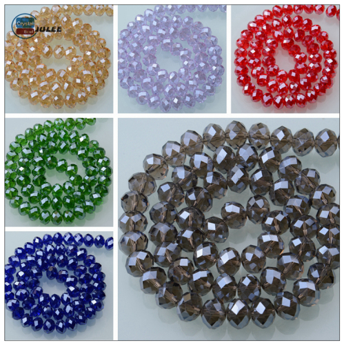6*8mm Crystal rondelle glass beads electroplating glass beads for jewelry making