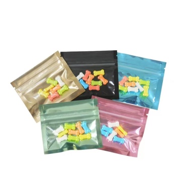 In-Stock Rainbow Zipper Bag - Transparent Window Plastic Mylar Jewelry Candy Bag